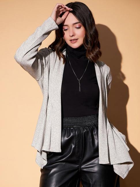 kassually grey textured shrug