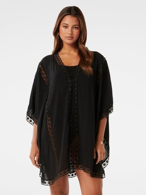 forever new black lace poncho