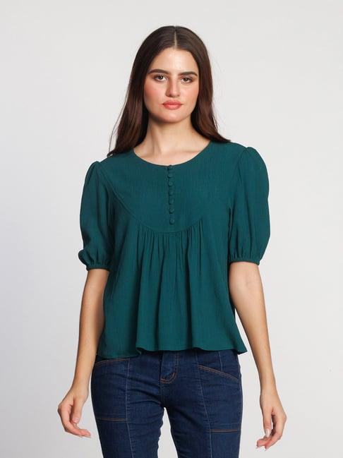 zink london teal relaxed fit top