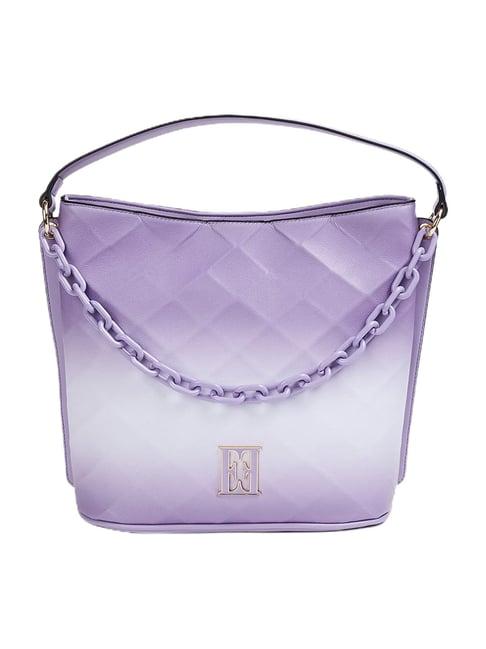 elle lilac textured hobo bag