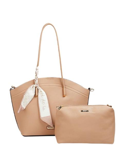 ginger by lifestyle taupe tote bag