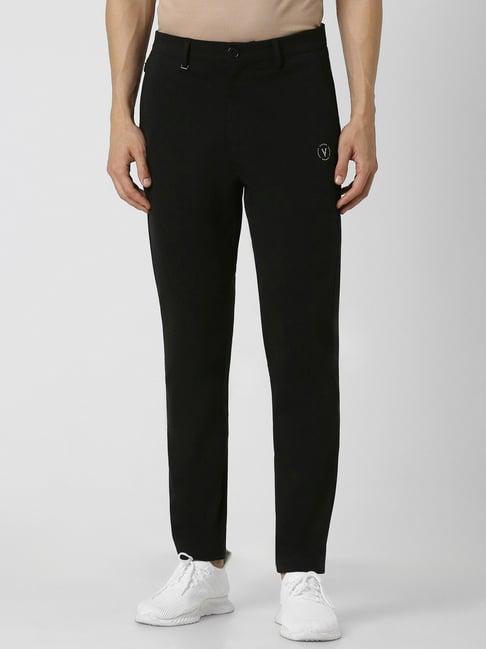 van heusen black slim fit trousers