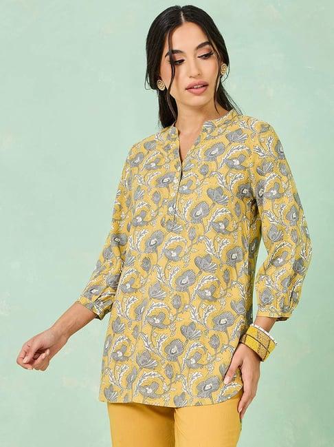 styli yellow printed tunic