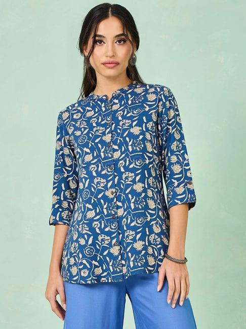 styli blue printed tunic