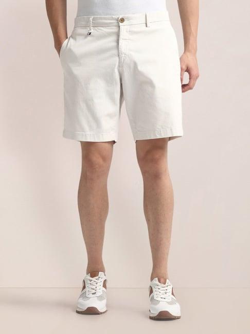 u.s. polo assn. ecru cotton slim fit shorts