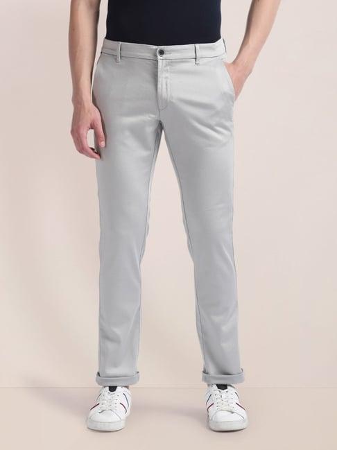 u.s. polo assn. grey cotton straight fit chinos