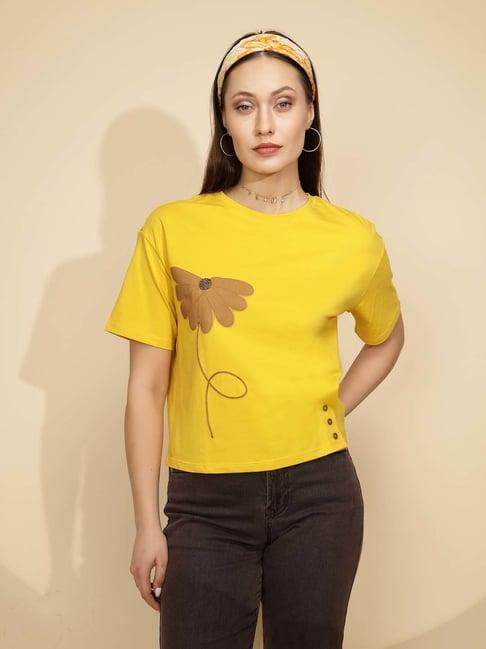 global republic yellow printed t-shirt