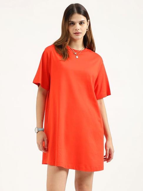 united colors of benetton red t-shirt dress