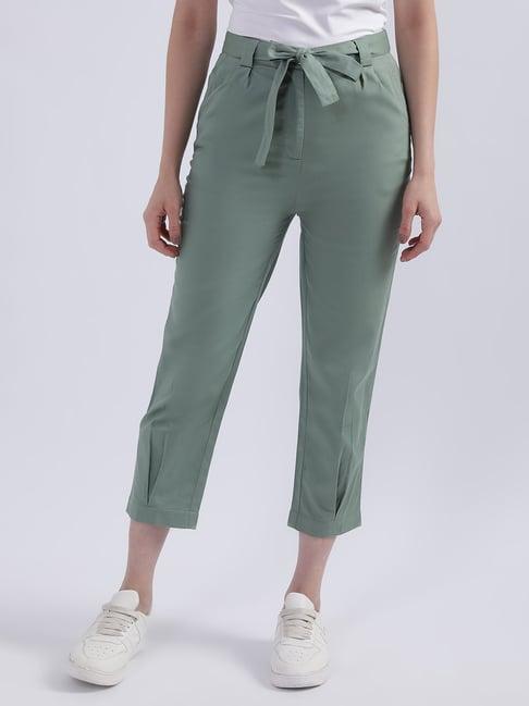 iconic green cotton cropped pants