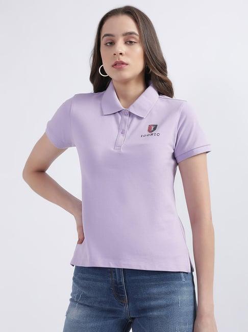 iconic purple cotton logo work t-shirt