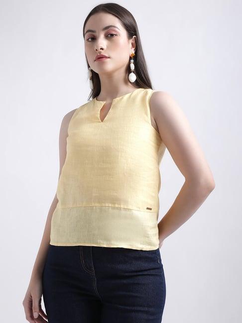 iconic yellow linen top