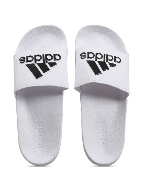 adidas men's adilette shower white slides