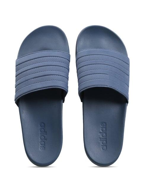 adidas men's adilette comfort blue slides