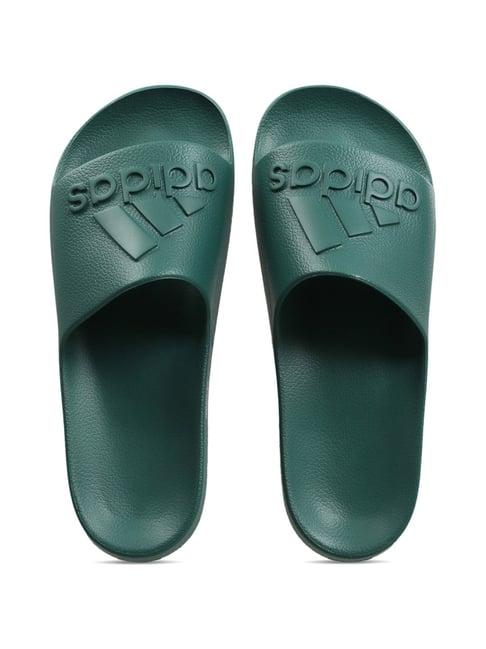 adidas men's aquo green slides