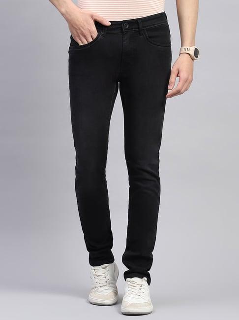 monte carlo black skinny fit lightly washed jeans