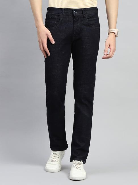 monte carlo dark navy narrow fit lightly washed jeans