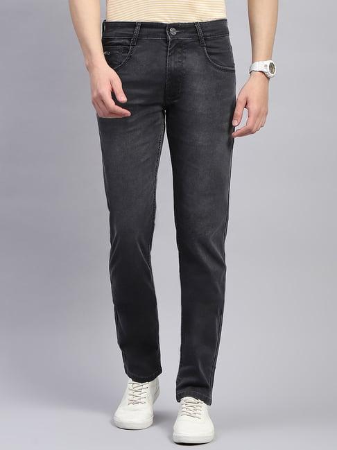 monte carlo dark grey narrow fit lightly washed jeans