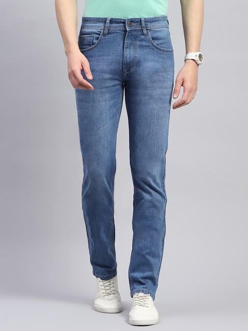 monte carlo blue narrow fit lightly washed jeans