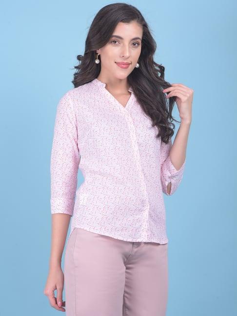 crimsoune club peach printed shirt