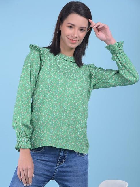 crimsoune club green floral print top