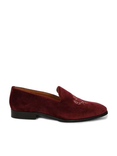 louis philippe men's maroon casual loafers