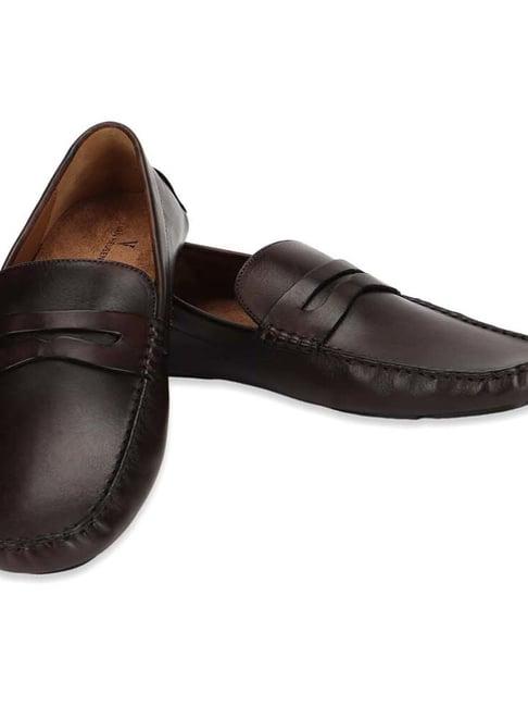 van heusen men's brown casual loafers