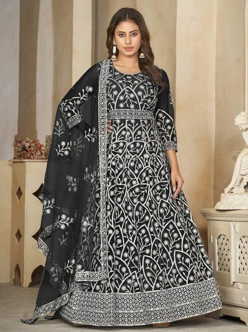 warthy ent black embroidered unstitched dress material