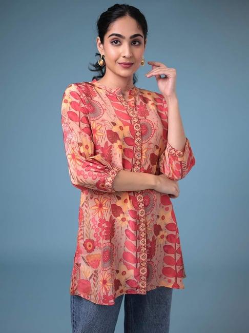 zari jaipur pink printed tunic