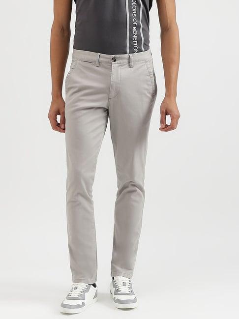 united colors of benetton grey slim fit trousers