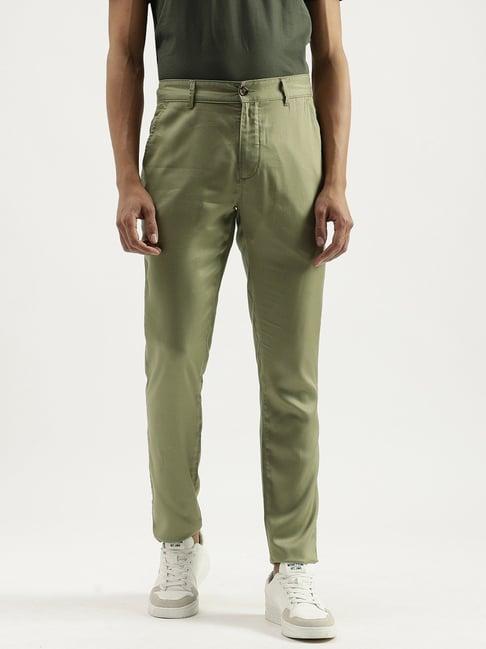 united colors of benetton green relaxed fit trousers