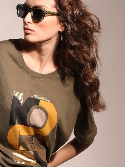 vero moda olive cotton printed