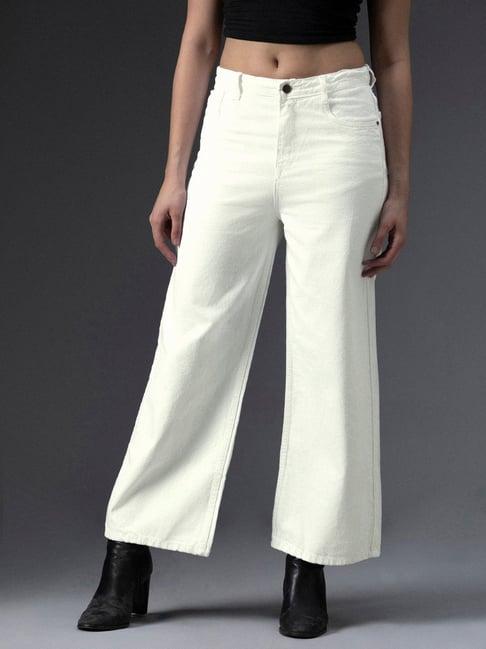 high star white cotton boyfriend fit high rise jeans