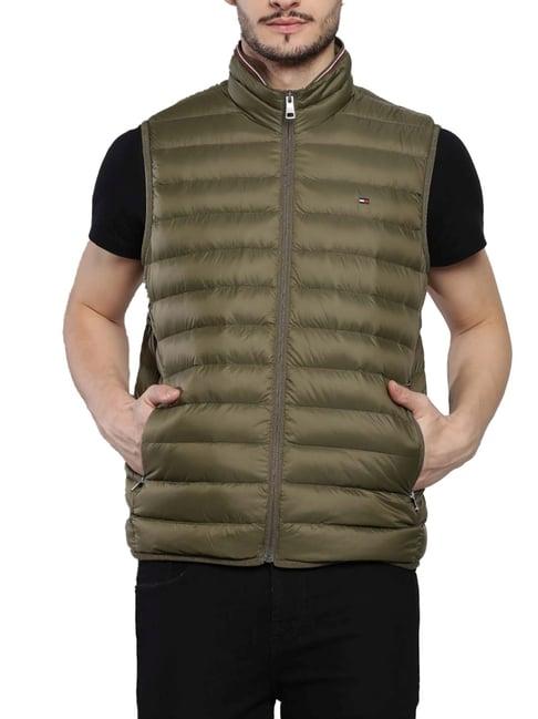 tommy hilfiger army green regular fit gilet