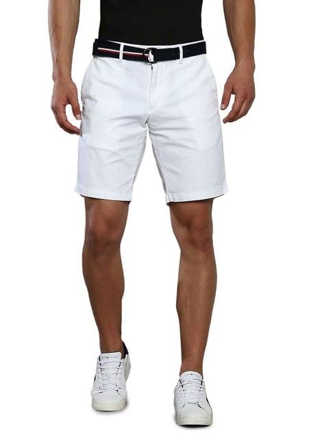 tommy hilfiger white cotton regular fit shorts