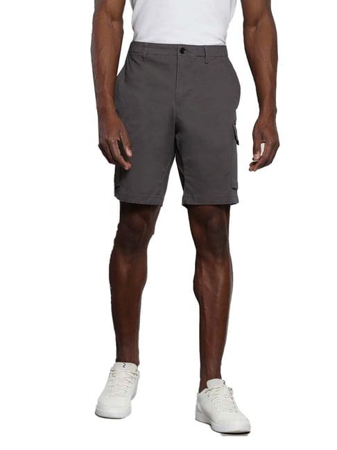 tommy hilfiger dark ash cotton relaxed fit shorts