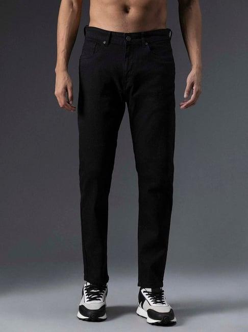 high star black straight fit lightly washed jeans