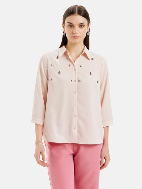 kazo pink embellished shirt