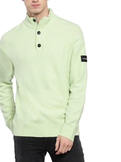 calvin klein green comfort fit sweaters