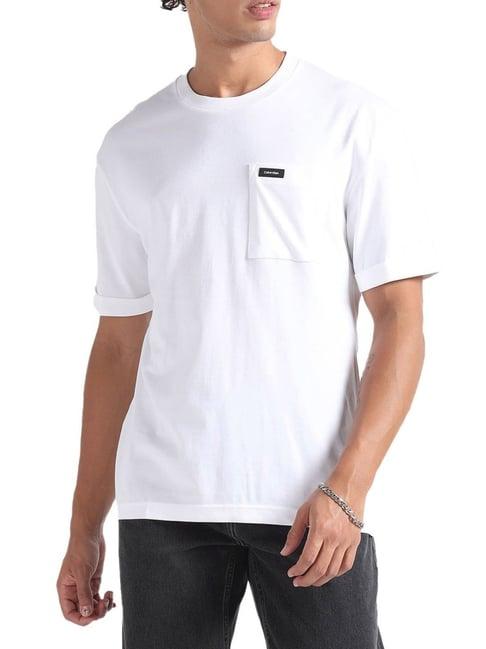 calvin klein bright white cotton regular fit t-shirt