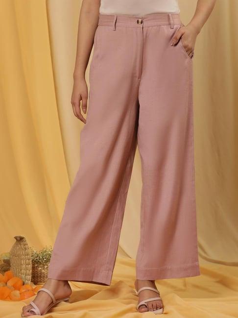 w pink mid rise mid rise straight pants