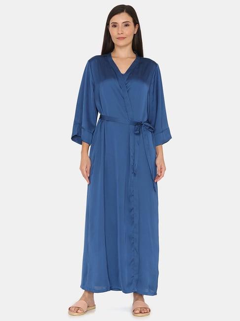 zivame blue night dress with robes