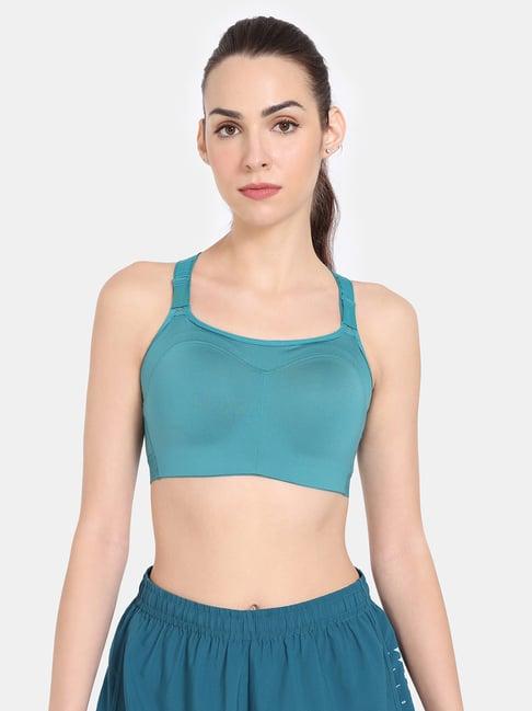 zelocity by zivame blue quick dry sports bra