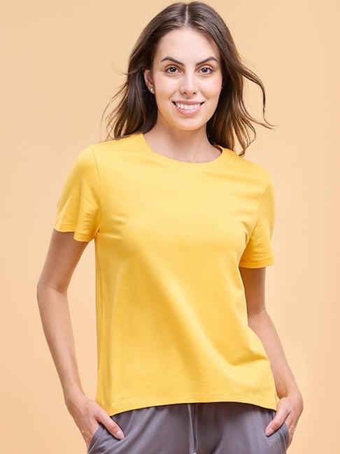 enamor amber yellow cotton lounge t-shirt