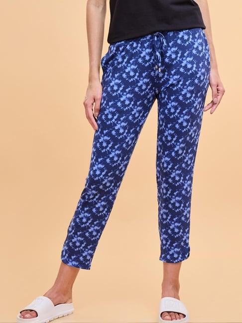 enamor medieval blue printed lounge track pants