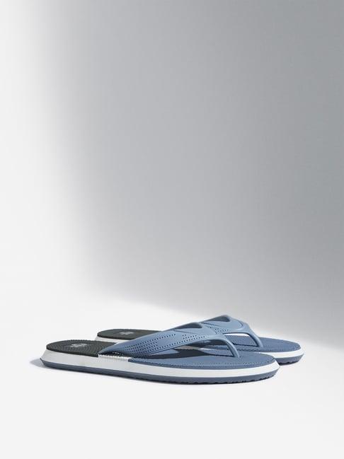 soleplay by westside blue colour-blocked flip-flops