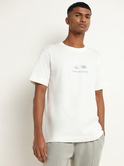 studiofit by westside off-white printed relaxed fit t-shirt