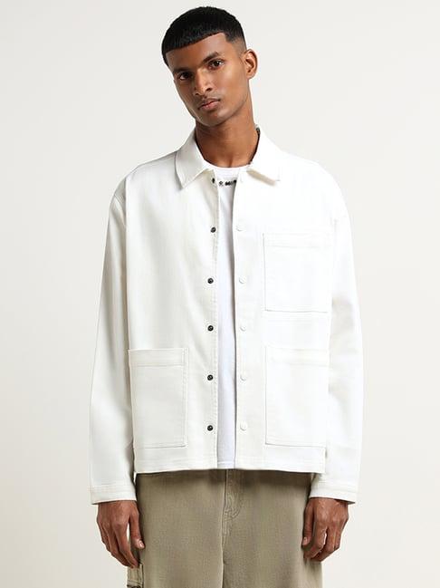 nuon by westside off-white relaxed-fit jacket