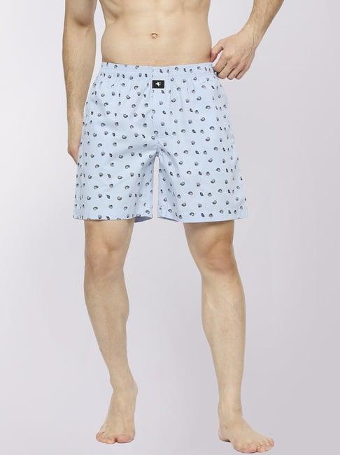 frenchie sky blue cotton relaxed fit printed boxers