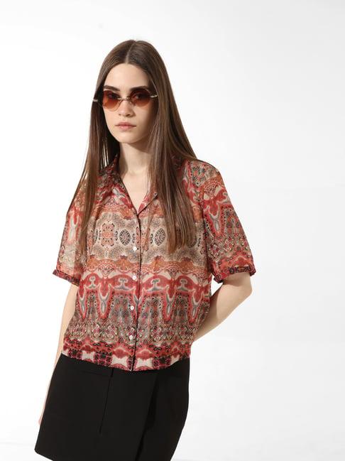 only brown printed shirt