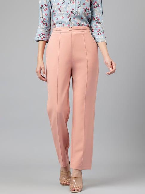 latin quarters peach regular fit pants